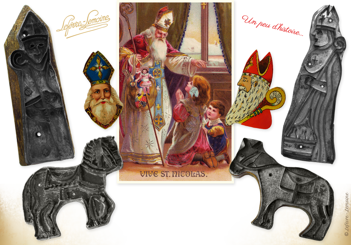 Saint Nicolas en pain d'épices Lefèvre-Lemoine, Maison fondée en 1840.